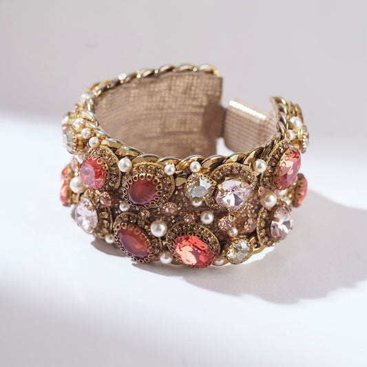 Deepa Gurnani Handmade Zevar bracelet in Baby pink color