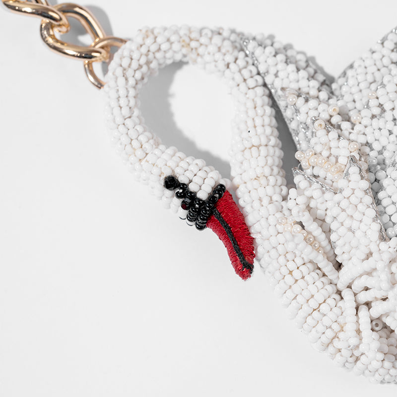 Detail of Deepa Gurnani Handmade Swan Bag Charm