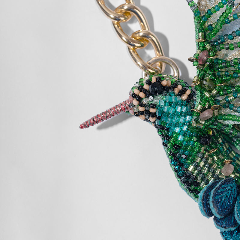 Detail of Deepa Gurnani Handmade Hummingbird  Bag Charm