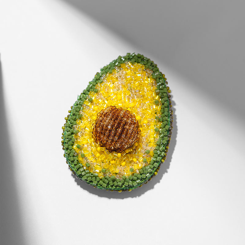 Deepa Gurnani handmade Avocado Brooch in Green color