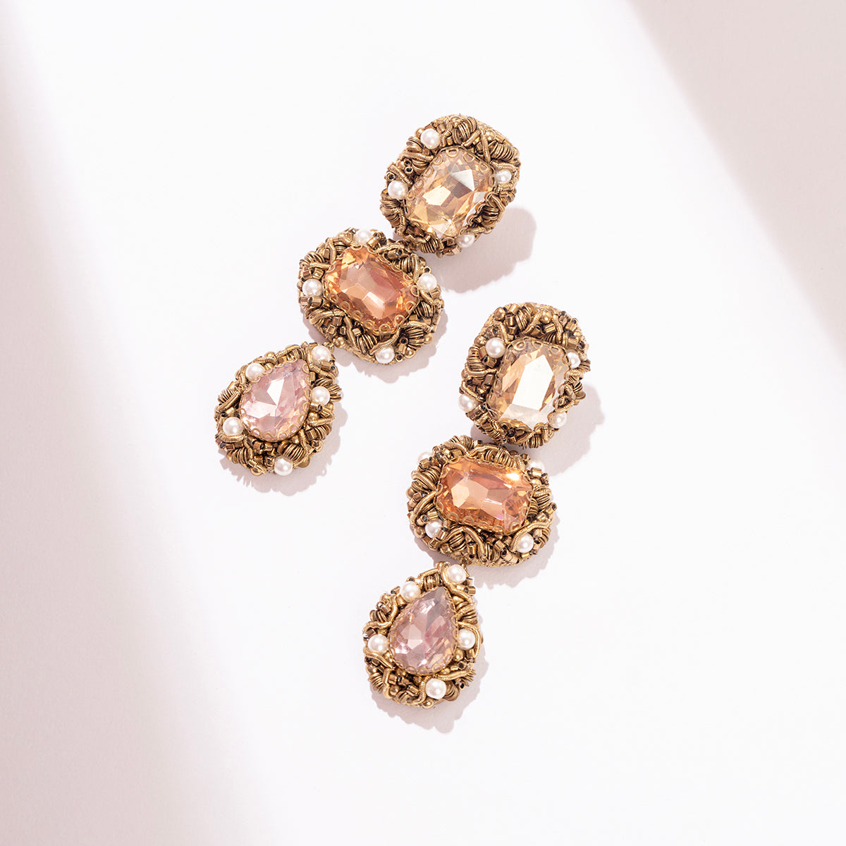 Deepa Gurnani Handmade Indu Earrings in Pastel Multi color