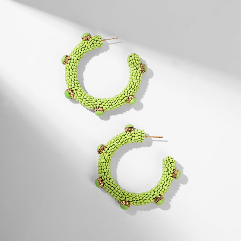 Deepa by Deepa Gurnani Handmade Hayes Earrings in Lime Color