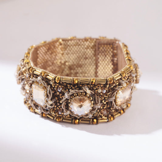 Deepa Gurnani Handmade Arnaz bracelet in Gold color