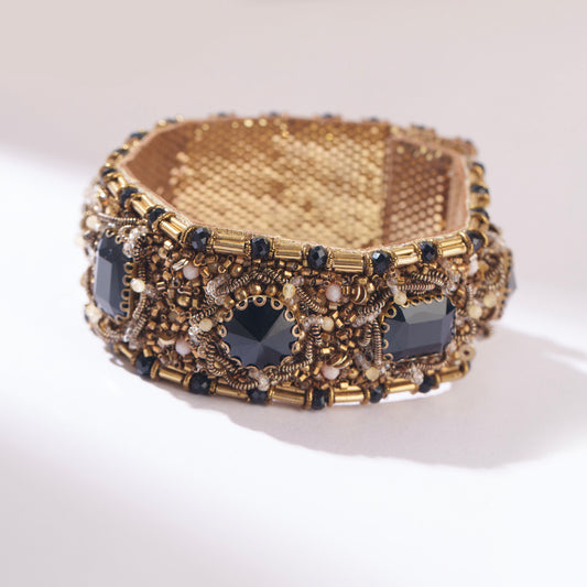 Deepa Gurnani Handmade Arnaz bracelet in Black color