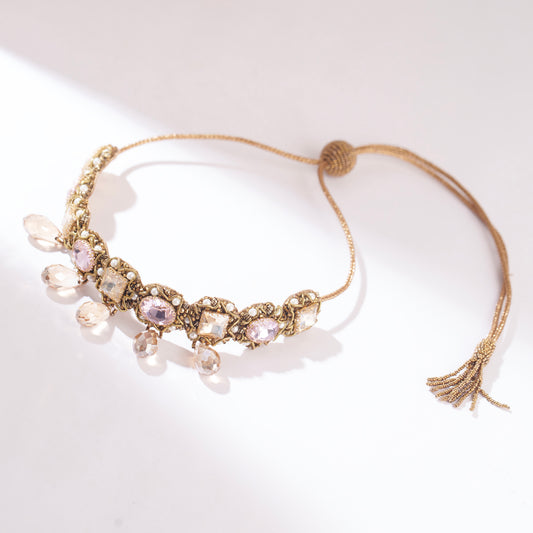 Deepa Gurnani Handmade Indu Necklace in Pastel multi Color