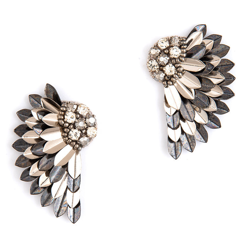 Deepa By Deepa Gurnani Perry Earrings Silver Gunmetal Color