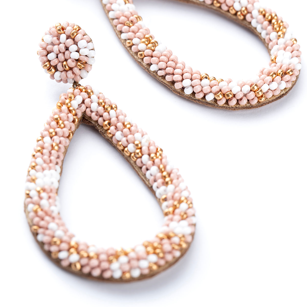 Deepa by Deepa Gurnani Handmade Dusty Pink Ragna Earrings detail view
