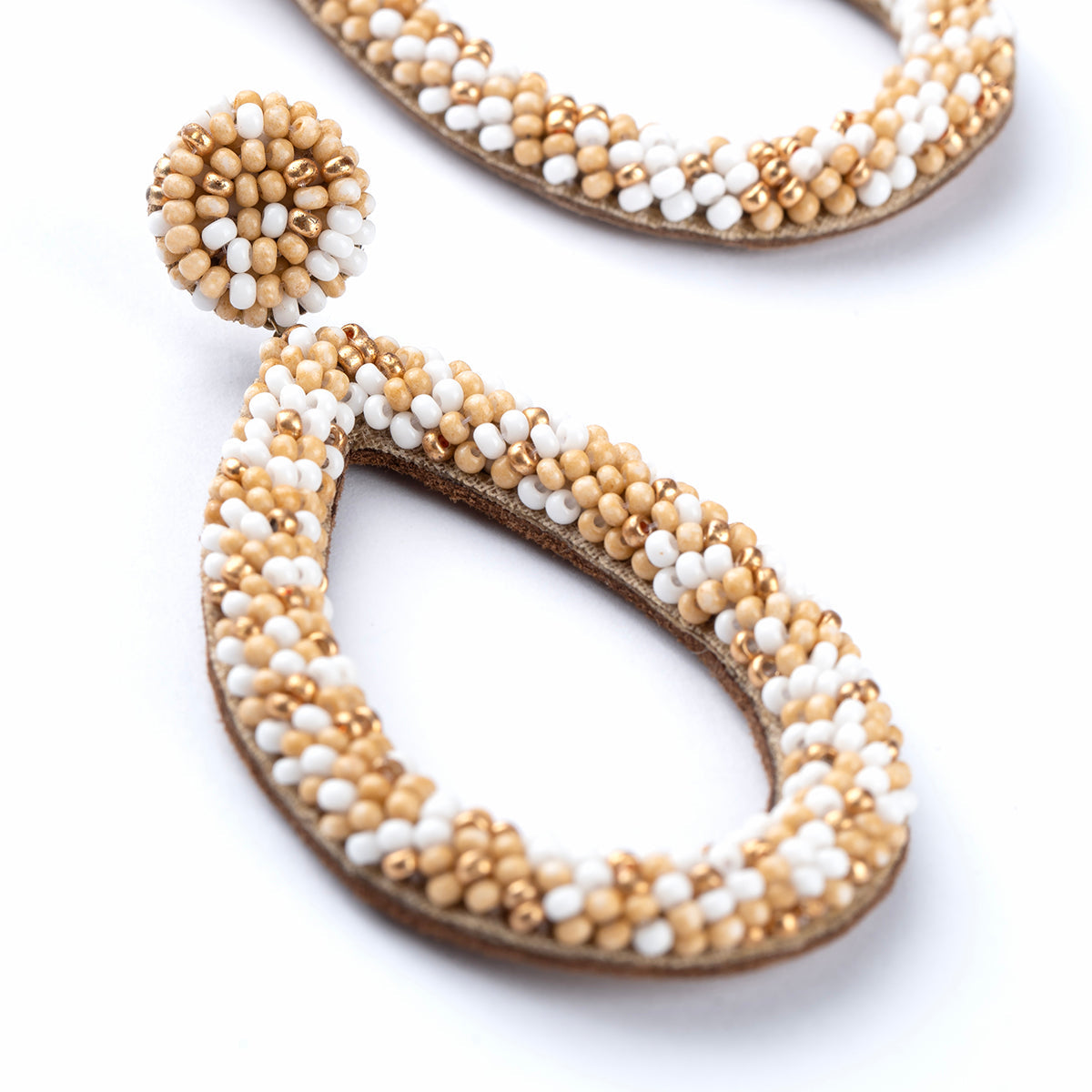 Deepa by Deepa Gurnani Handmade Mustard Ragna Earrings close up view