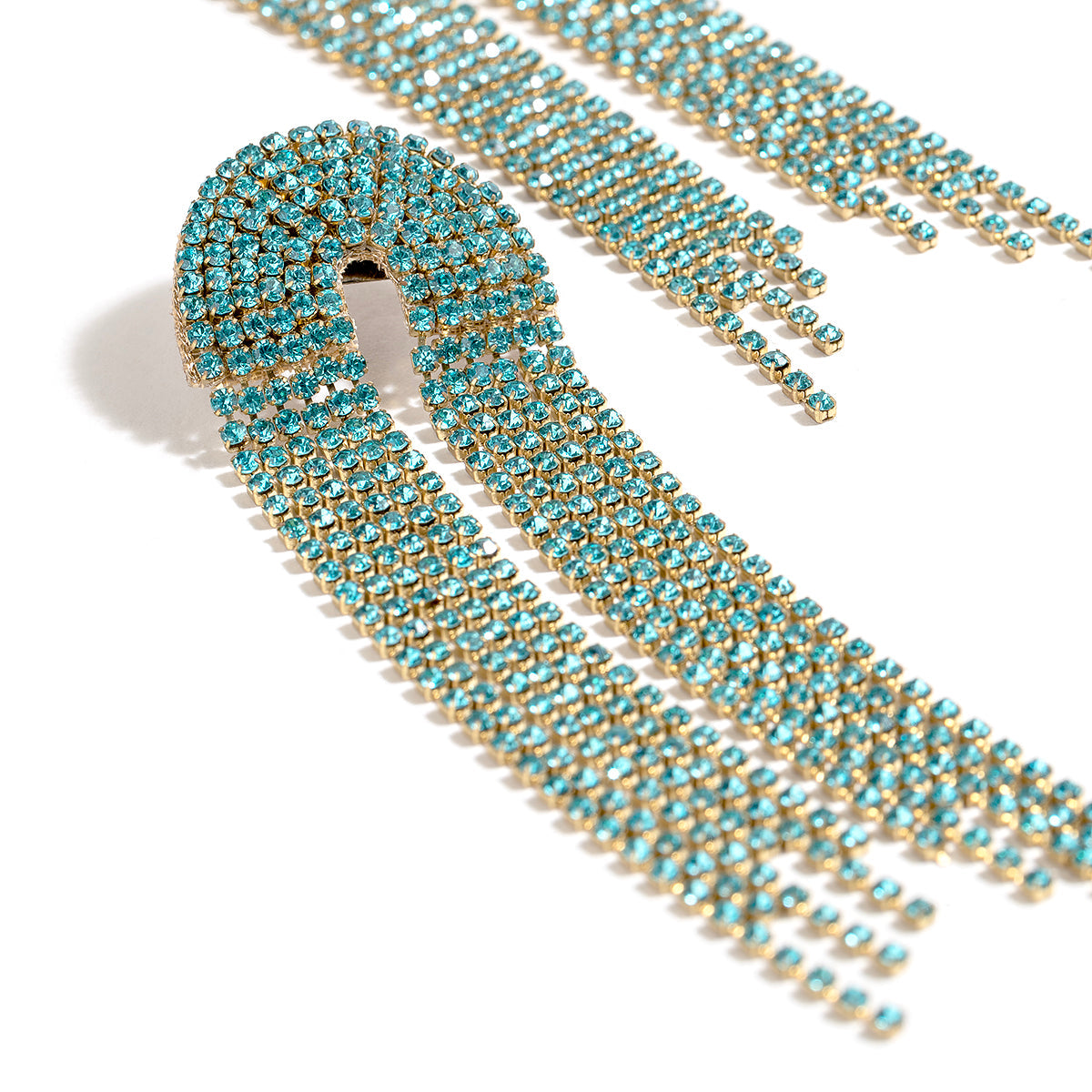 Detail of Deepa by Deepa Gurnani Handmade Warren Earrings in Turquoise color