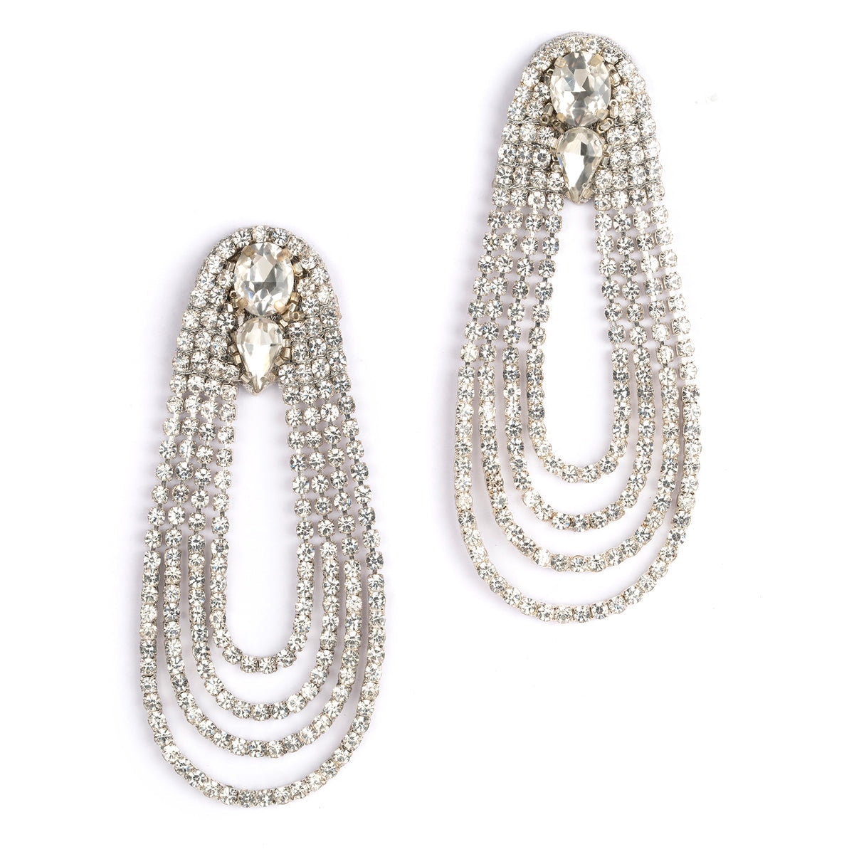 Deepa by Deepa Gurnani Handmade Eliana Earrings in Silver color