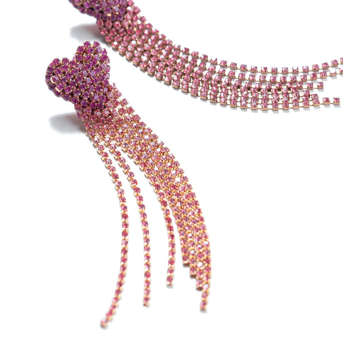 Detail of Deepa By Deepa Gurnani Divina Earrings Fuchsia Color