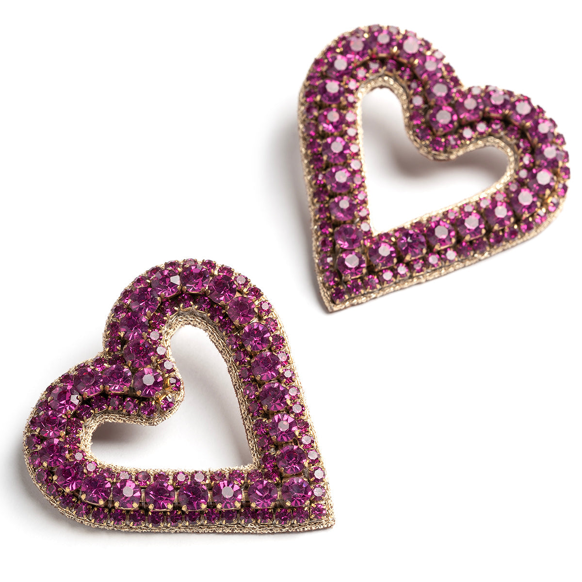 Detail of Deepa By Deepa Gurnani handmade Bia Earrings in fuchsia color