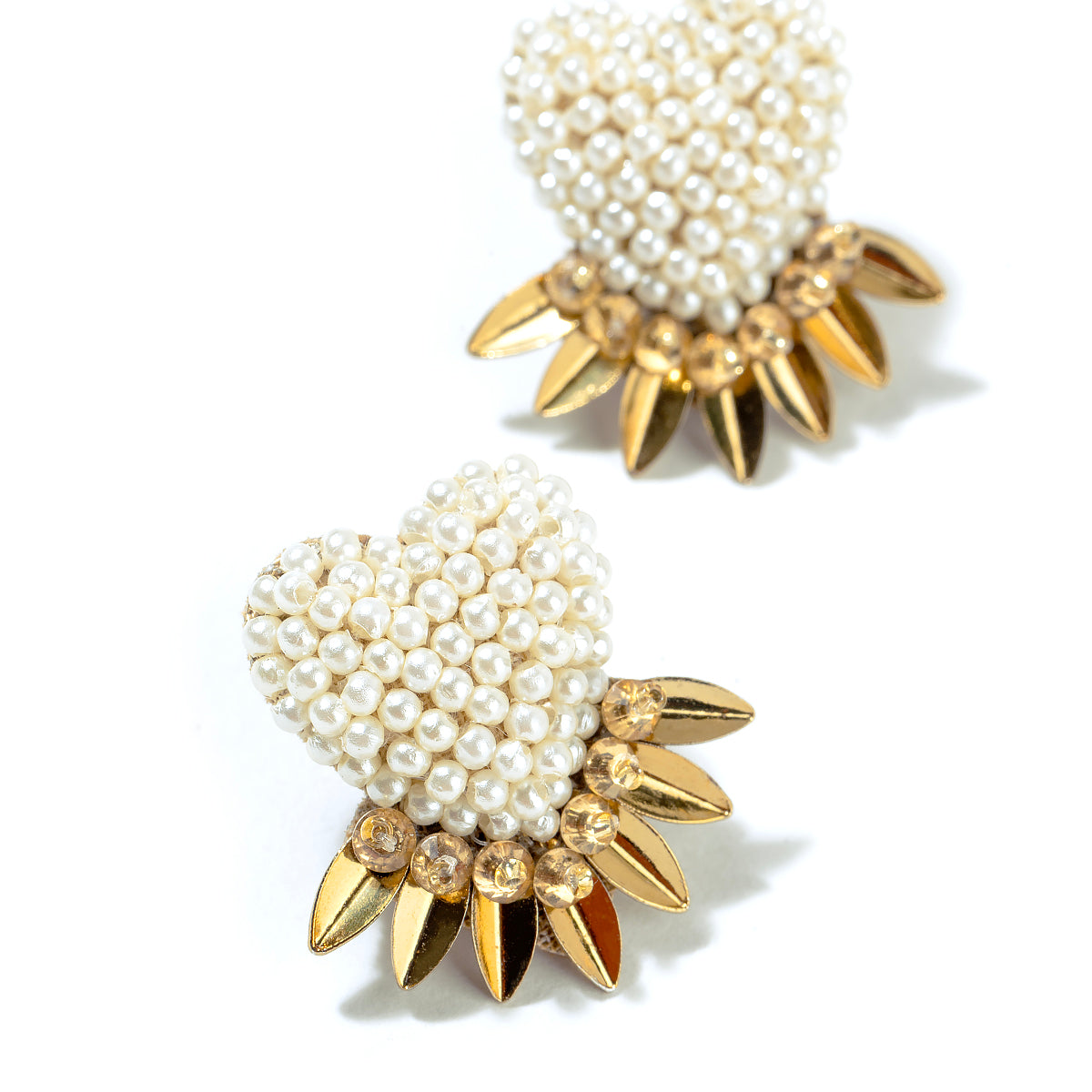 Detail of Deepa By Deepa Gurnani handmade Danni Earrings in gold color