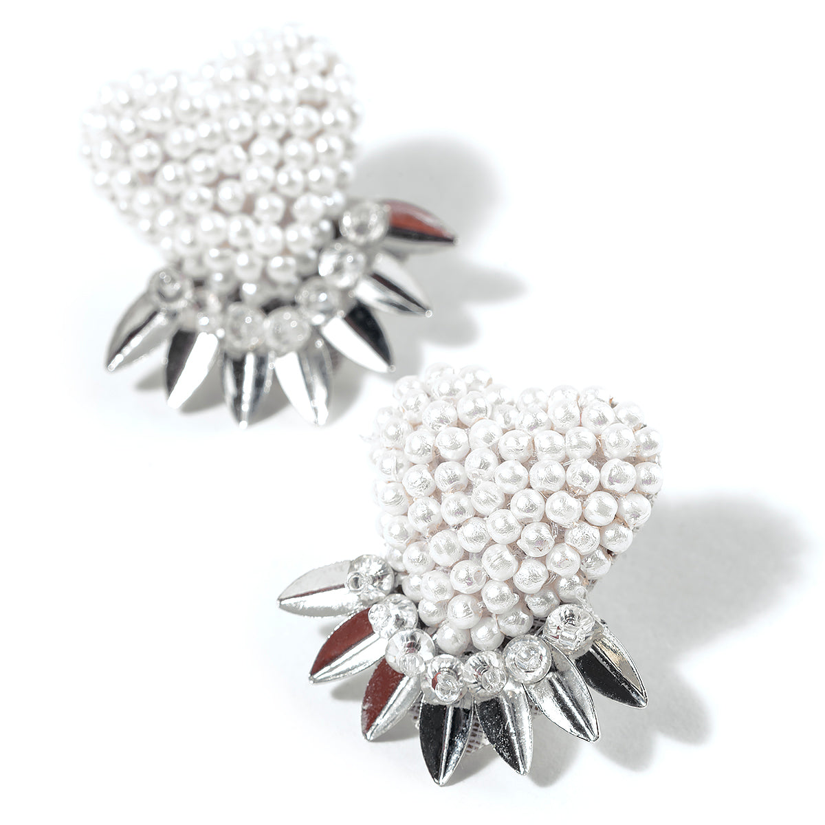 Detail of Deepa By Deepa Gurnani handmade Danni Earrings in silver color