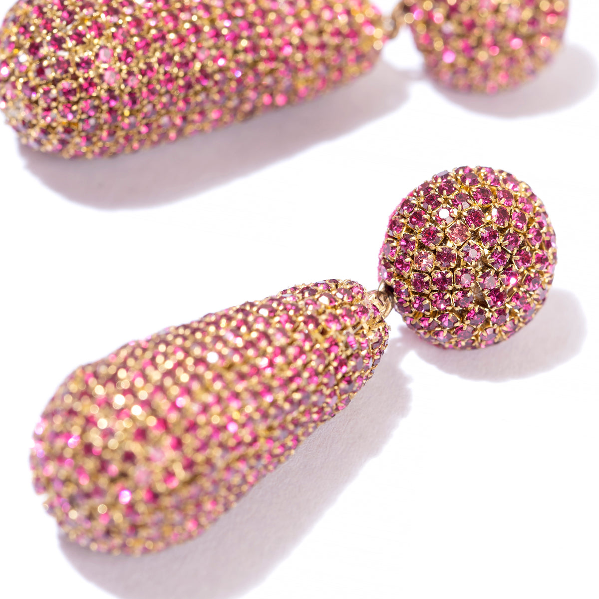 Detail Of Deepa Gurnani Emely Earrings in Fuchsia colour