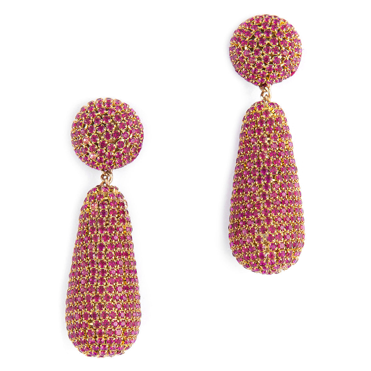 Deepa Gurnani Emely Earrings in Fuchsia colour