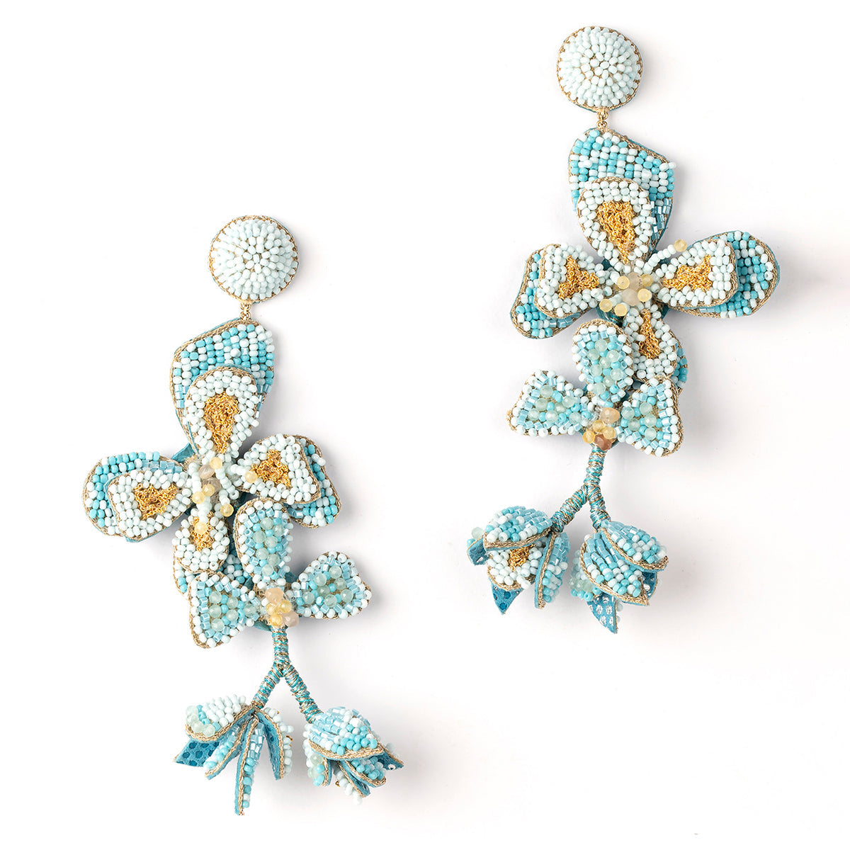 Deepa Gurnani Handmade Baby Blue Bluebell Earrings