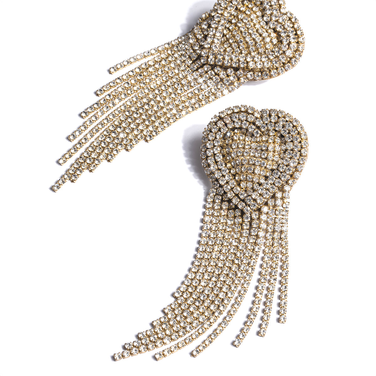 Detail of Deepa Gurnani handmade the Kaylie earrings in silver color