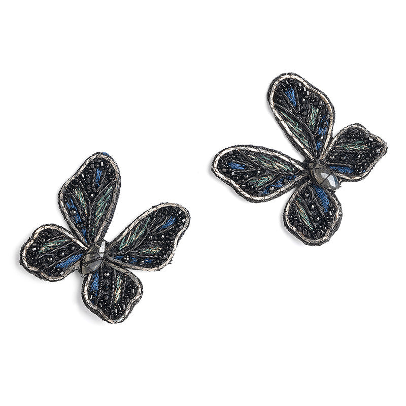 Deepa Gurnani Handmade Abel Earrings in Black color
