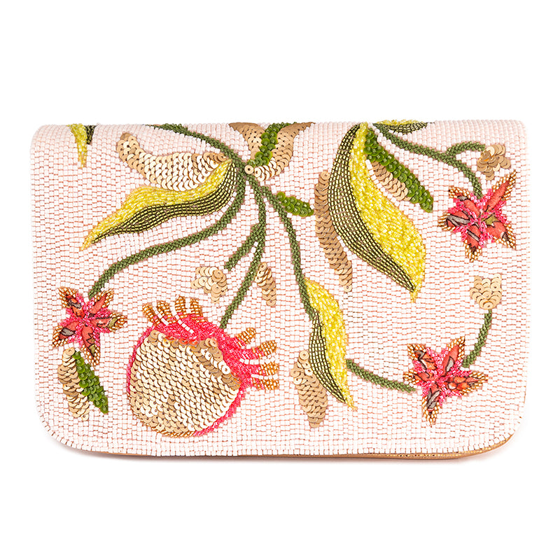 Deepa Gurnani handmade Isolde Clutch in Baby Pink color
