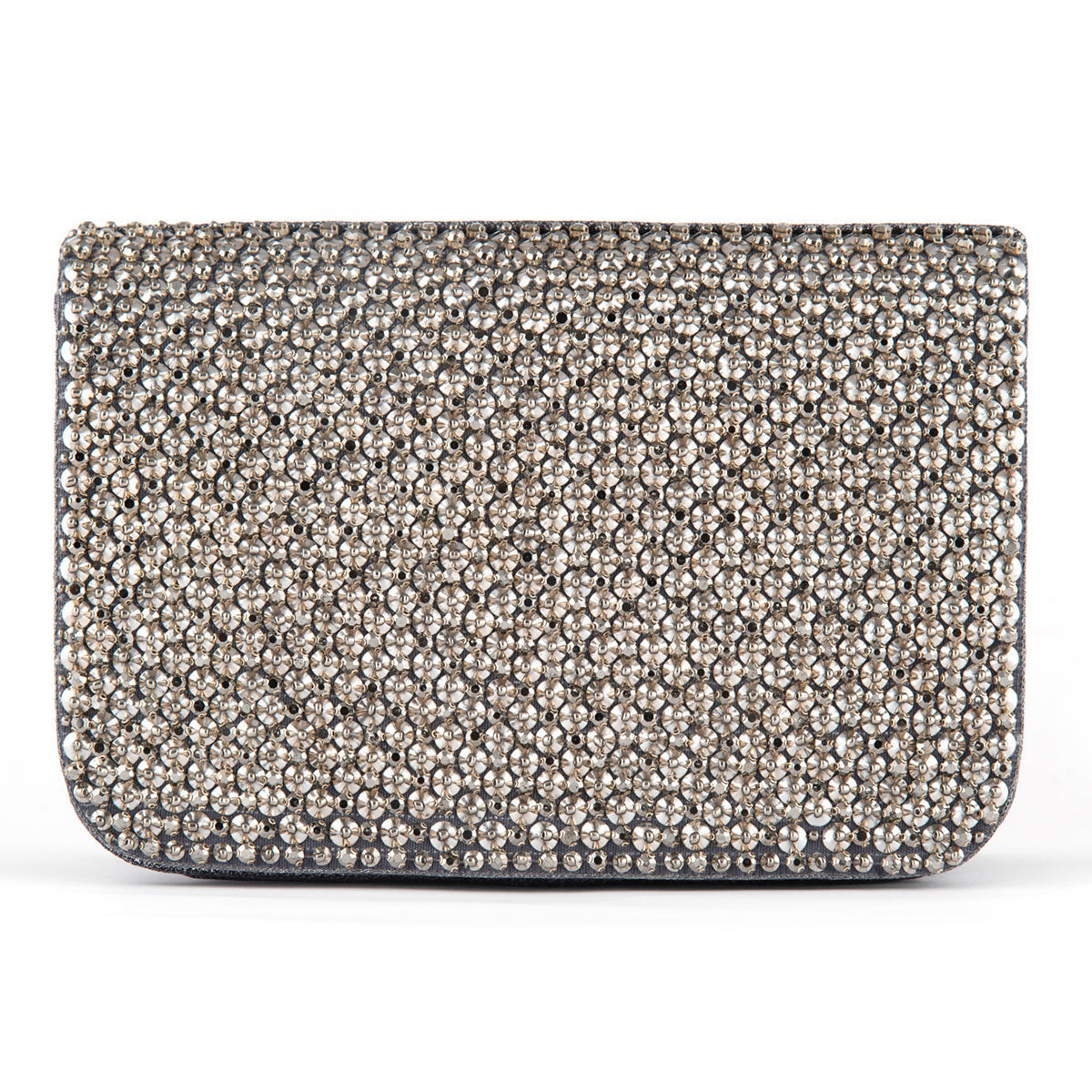 Deepa Gurnani Handmade Aime Clutch In Gunmetal Color