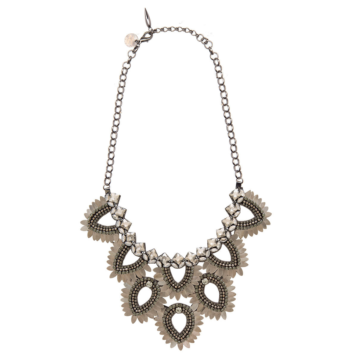 Deepa by Deepa Gurnani Handmade Samantha Necklace in Gunmetal