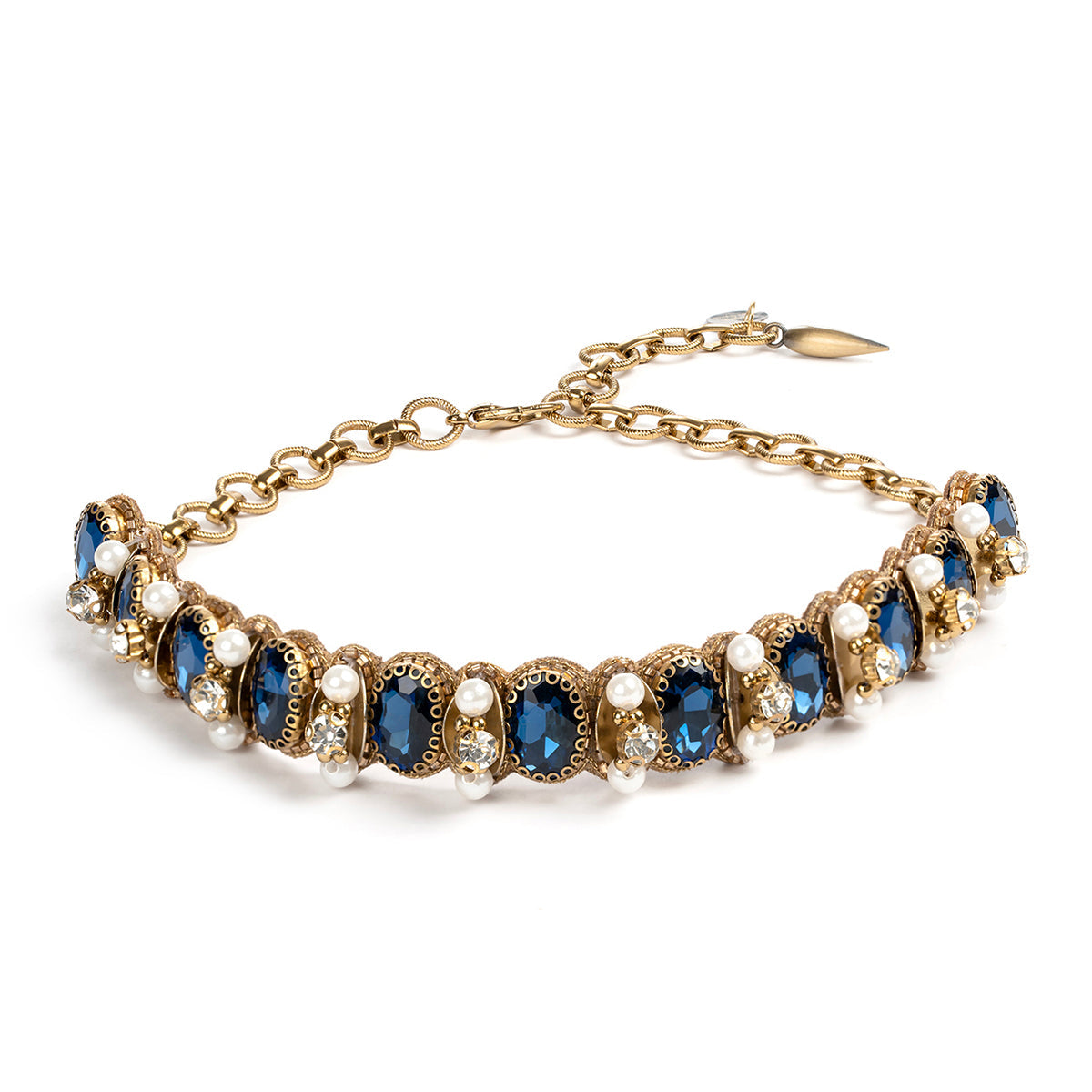 Deepa by Deepa Gurnani Handmade Caylin Necklace in Sapphire color