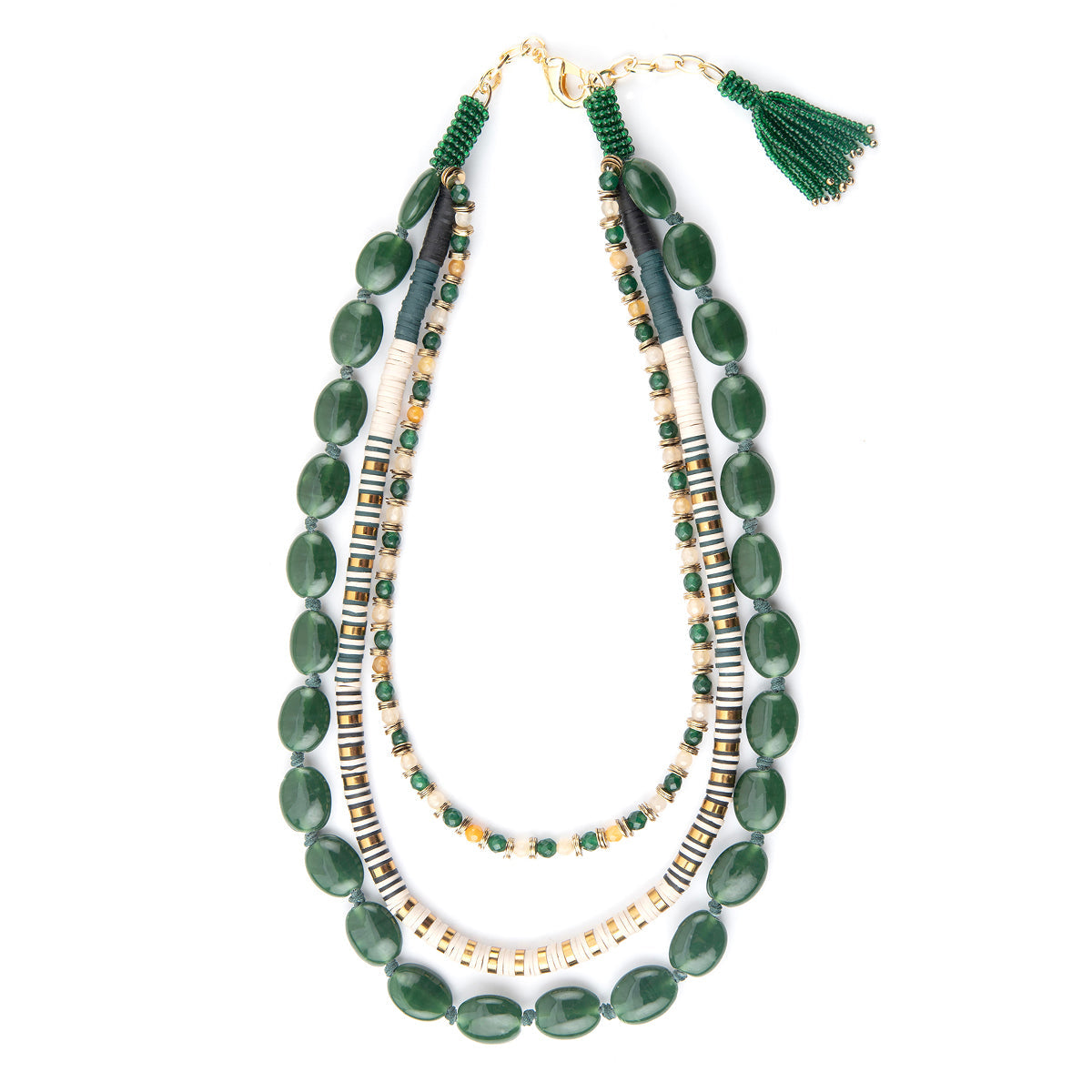 Deepa by Deepa Gurnani Handmade Jaelyn Necklace in Emerald color