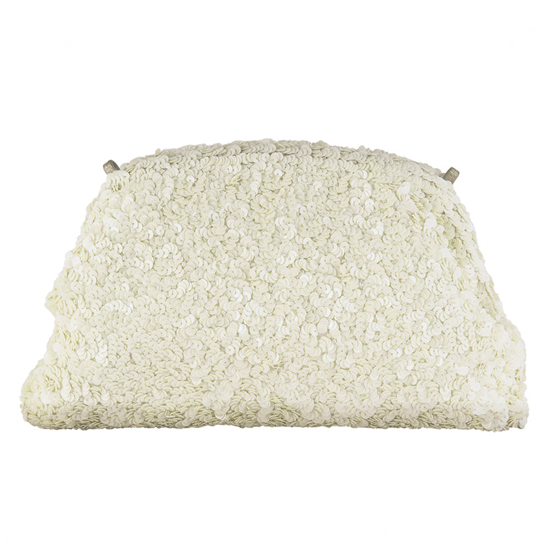 Deepa Gurnani handmade Hermia Clutch Ivory color