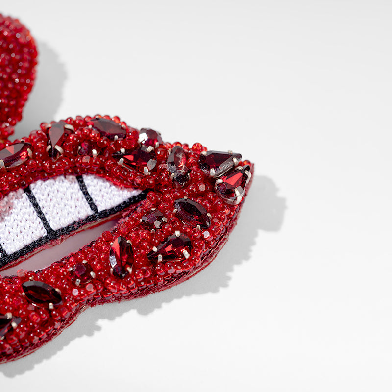 Detail of Deepa Gurnani Handmade Lips Bag Charm