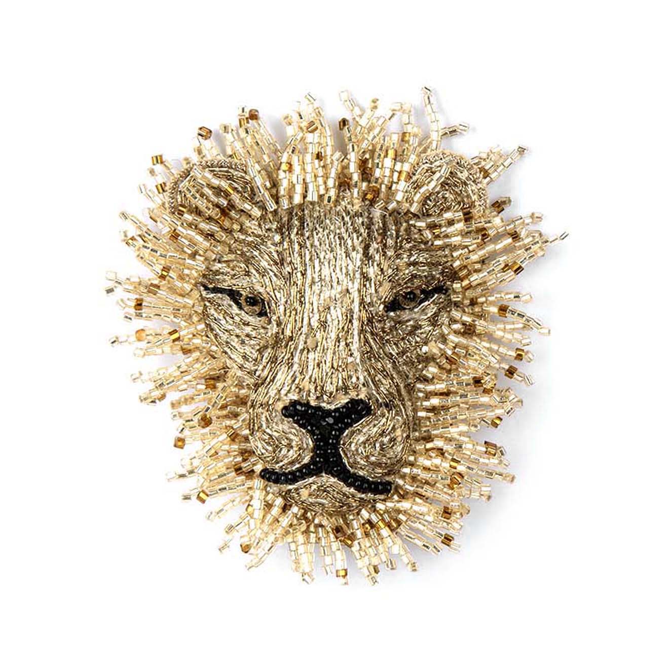 Deepa Gurnani handmade Lion brooch in gold color