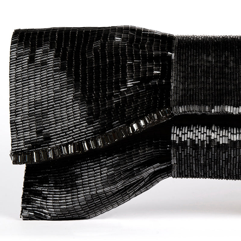 Detail Of Deepa Gurnani Handmade Avianna Clutch in Black colour