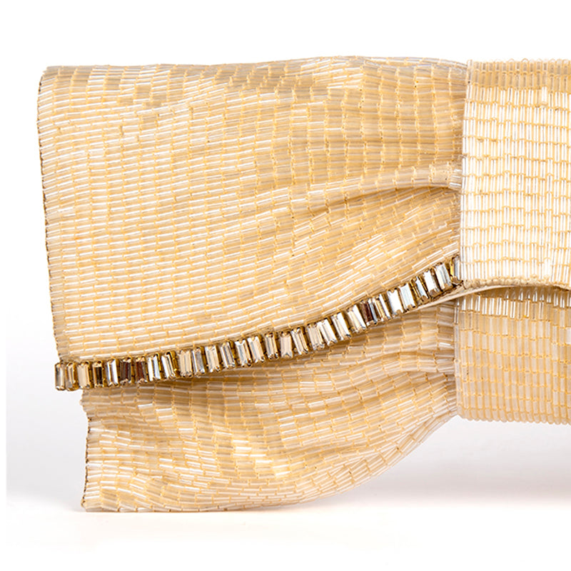 Detail Of Deepa Gurnani Handmade Aviana Clutch in gold colour