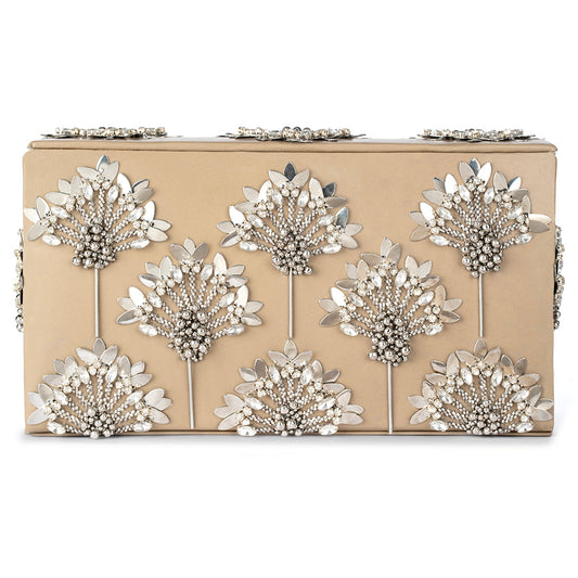 Deepa Gurnani Edeline Clutch in Silver color