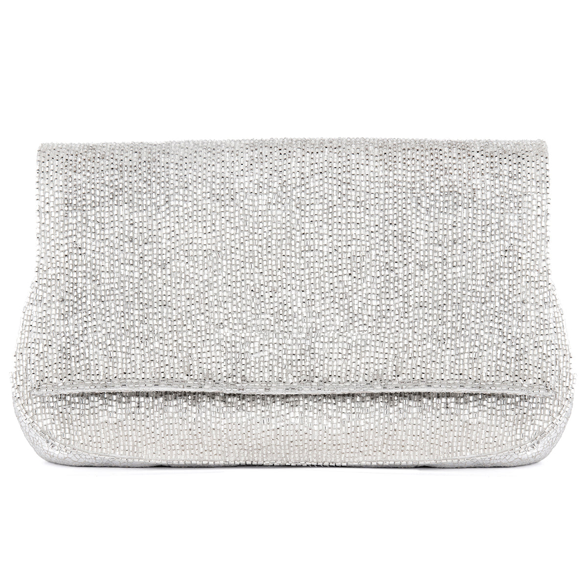 Deepa Gurnani Handmade Luann Clutch In Silver Color