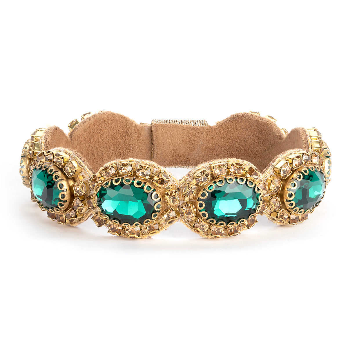 Deepa by Deepa Gurnani Handmade Celine Bracelet in Emerald color