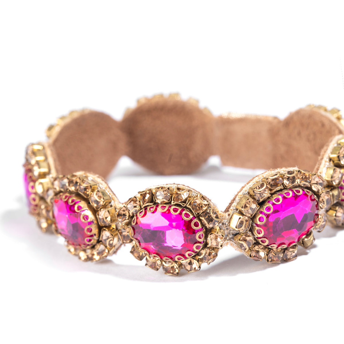 Detail of Deepa by Deepa Gurnani Handmade Celine Bracelet in Fuchsia color