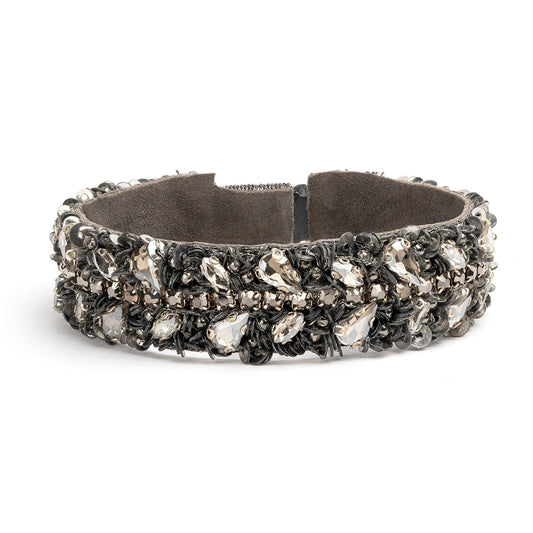 Deepa by Deepa Gurnani Handmade Ada Bracelet in Gunmetal color