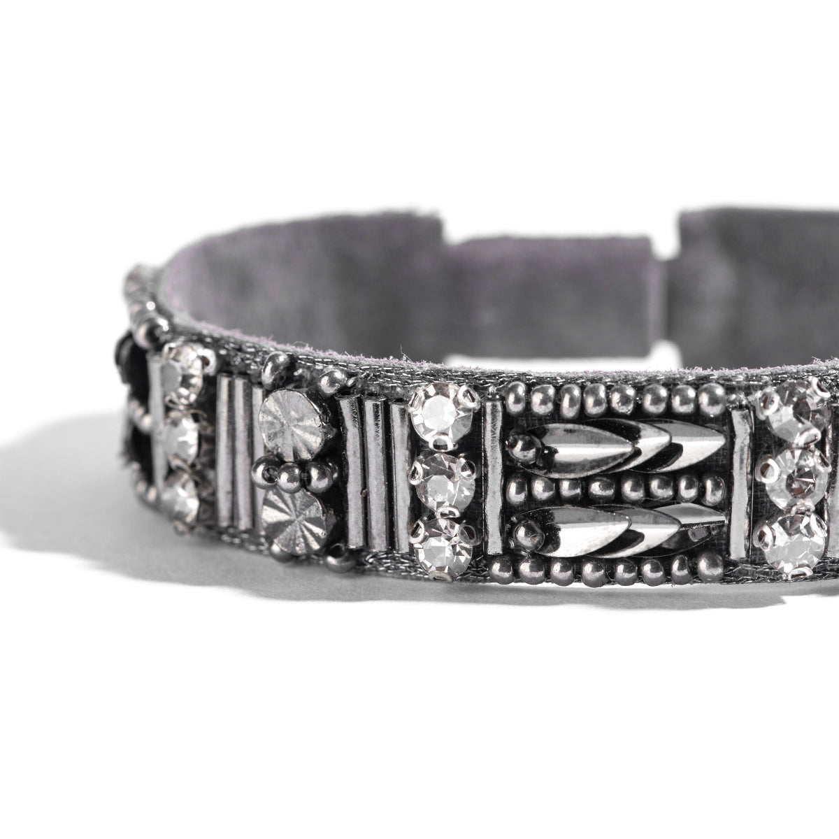 Detail of Deepa by Deepa Gurnani Handmade Zadie Bracelet in Gunmetal color