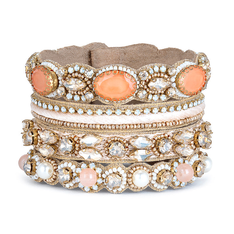 Deepa by Deepa Gurnani Handmade Brixie Bracelet in Peach color