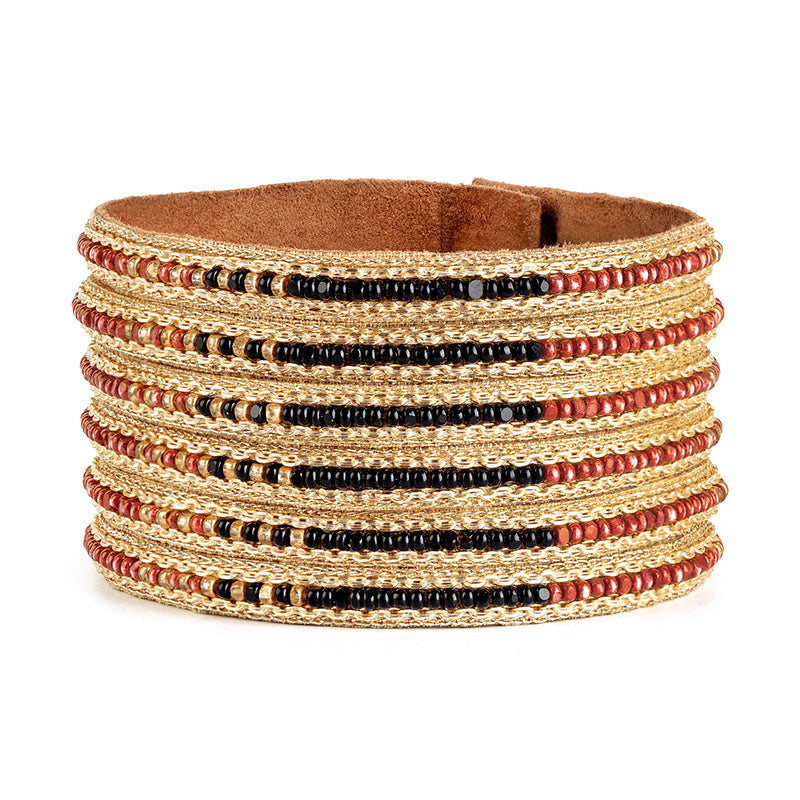 Handmade Deepa by Deepa Gurnani Sue Cuff in Brown color