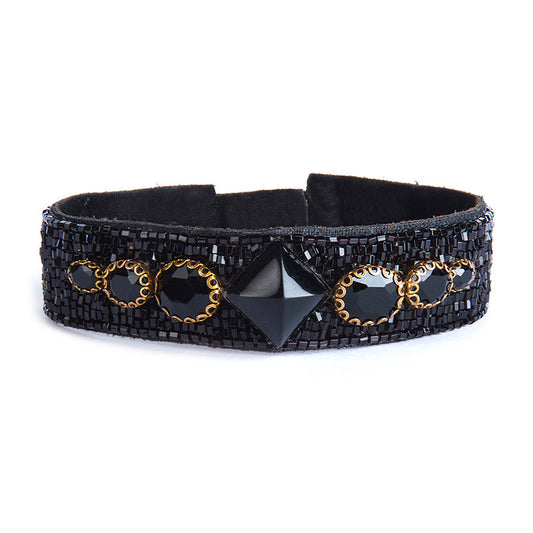 Handmade Deepa by Deepa Gurnani Remy Cuff in Black color