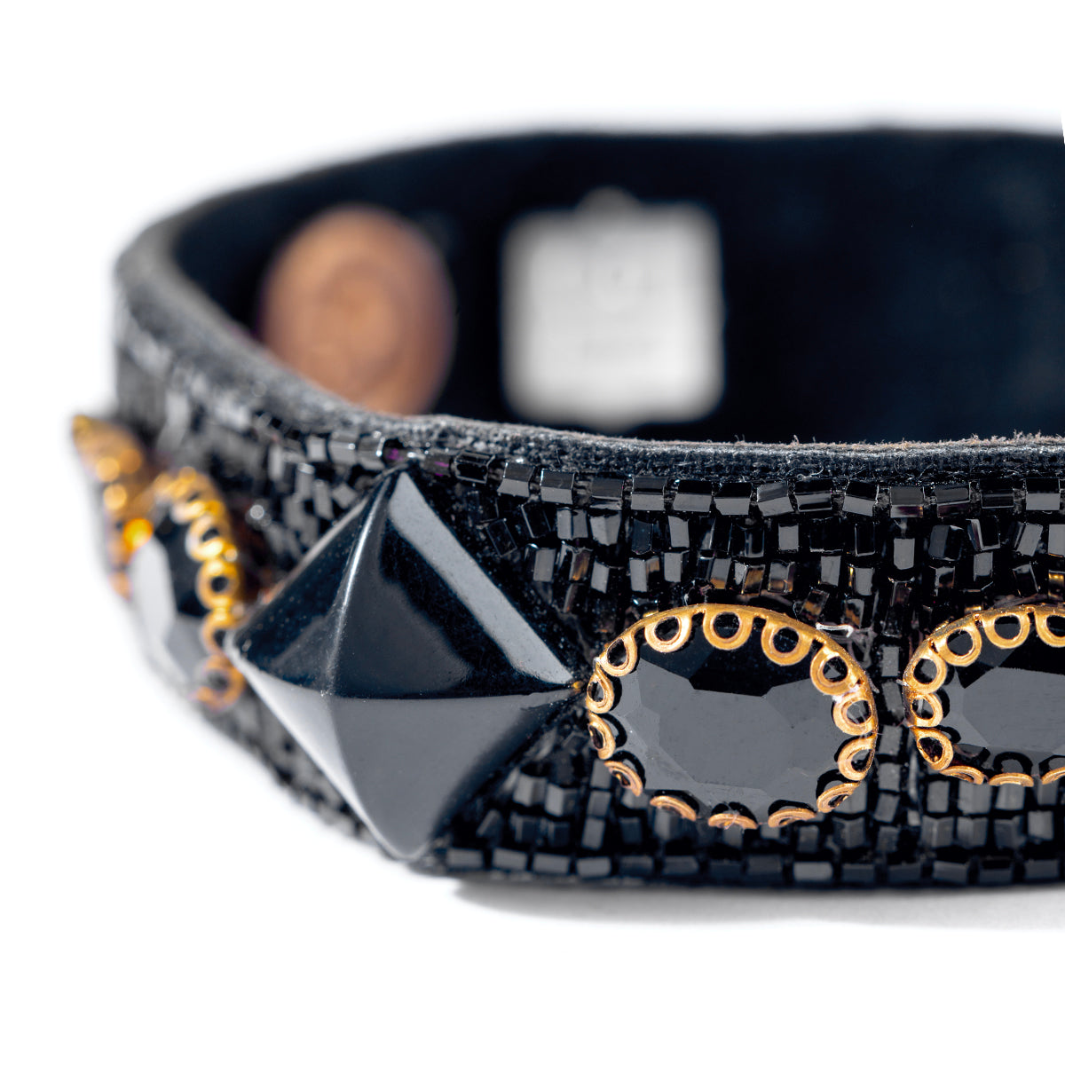 Detail of Handmade Deepa by Deepa Gurnani Remy Cuff in Black color