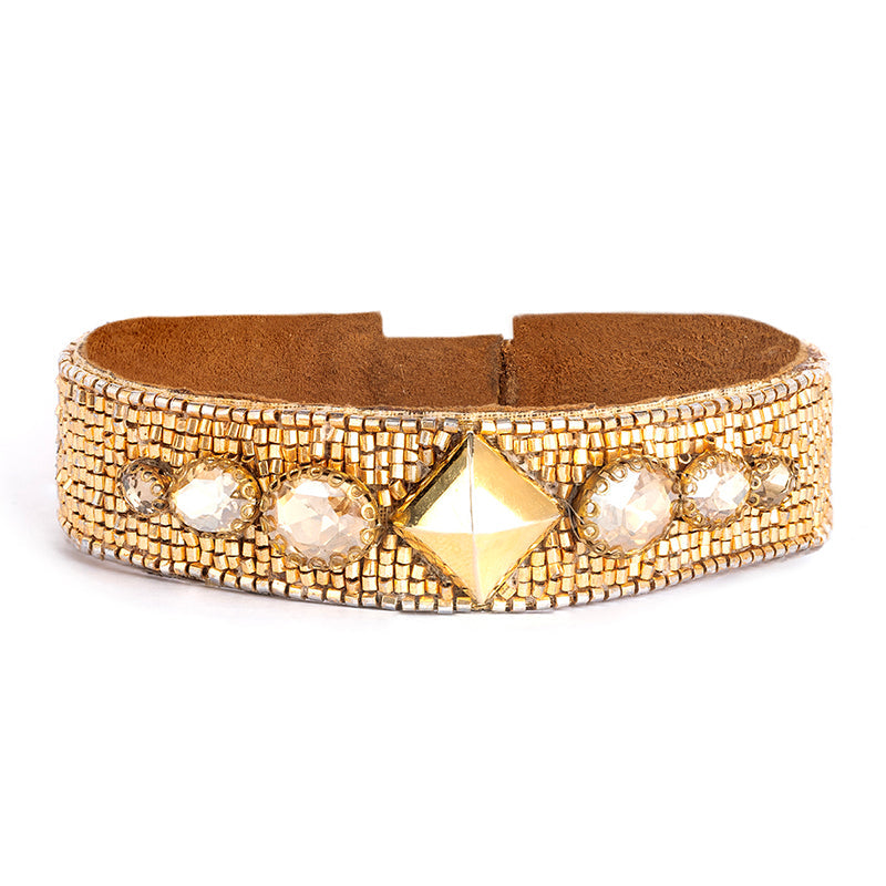 Handmade Deepa by Deepa Gurnani Remy Cuff in Gold color