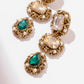 Detail of Deepa Gurnani Handmade Indu Earrings in Emerald color