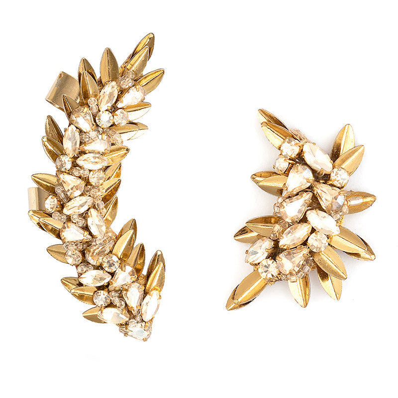 Deepa Gurnani Handmade Rabia Earrings in Gold Colour