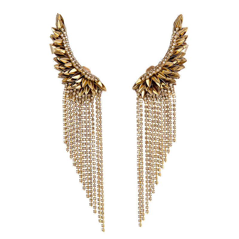 Deepa Gurnani Handmade Thema Earrings In Gold Colour