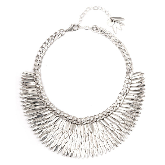 Deepa Gurnani Cleopatra Necklace in Silver color