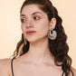 Model wearing Handmade Deepa by Deepa Gurnani Silver color Posha Earrings
