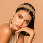 Model wearing our Deepa by Deepa Gurnani Handmade Connan Headband in Multi color